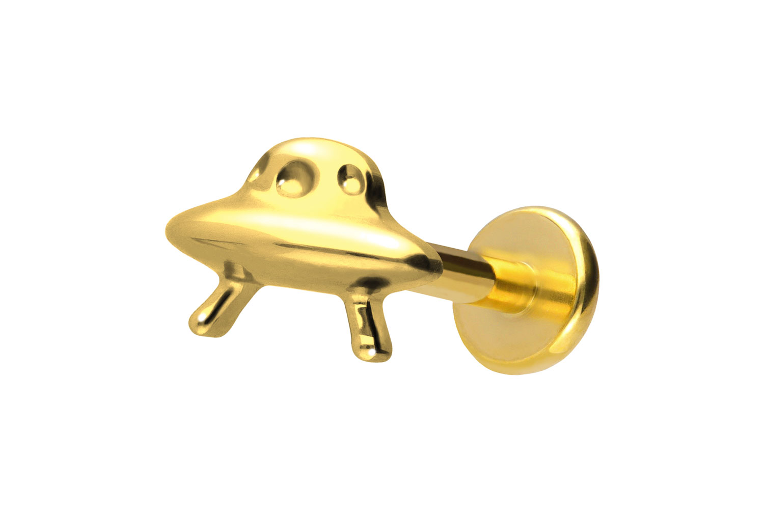 Titan Labret Piercing mit Push Fit UFO